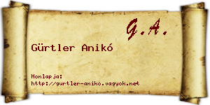 Gürtler Anikó névjegykártya